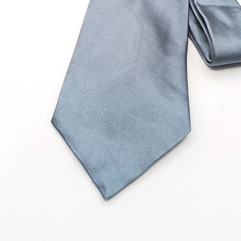 Today’s Man Silk Tie Mens XL 64.5” Solid Blue Satin Designer Classic New